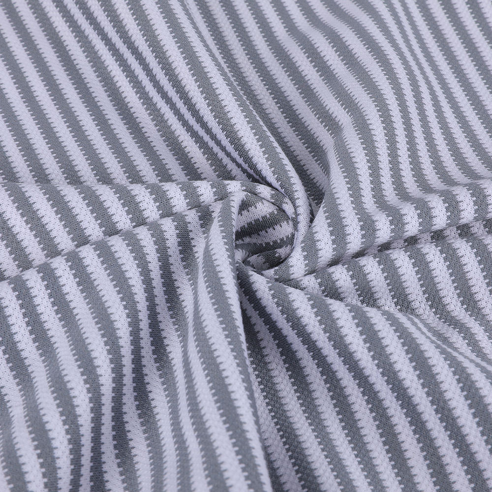 Single Jacquard Eco-Friendly LA Glossy Stripe 10/90 Mulberry Silk Cotton Fabric